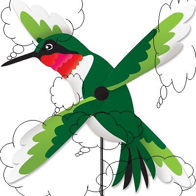 ​21804 Hummingbird: Whirligig Size: 16 in. X 20 in.           diameter: 24.5 in. upc #630104218041