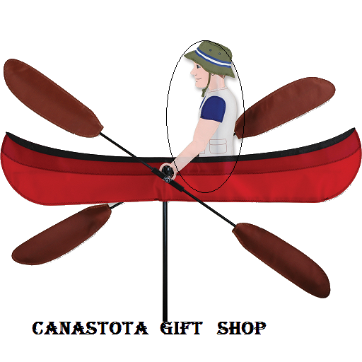 18317 28" Canoe : Whirligig Size: 28 in. X in. 12.5 in. diameter: 30 in. upc #630104218317