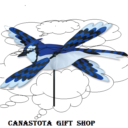 21832 25" Blue Jay: Whirligig Size: 25 in.X 7.5  in.        diameter: 28 in. upc #630104218324