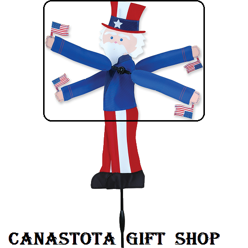 21837 Uncle Sam : Whirligig  Size: 8 in.X 28.5 in.        diameter: 24 in. upc #630104218379