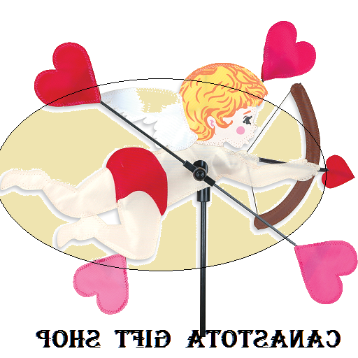 21857  18" Cupid : Whirligig Size: 18 in.X10.5 in. diameter: 18 in. upc #630104218577