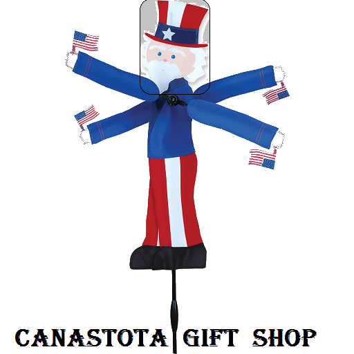 21861 20" Uncle Sam : Whirligig  Size: 6 in.X 20 in.        diameter: 16.5 in. upc #630104218614