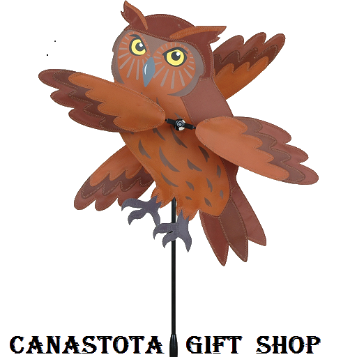 21881 Owl (Brown) : Whirligig  Size: 12 in.X 18 in.        diameter: 19.5 in. upc #630104218812