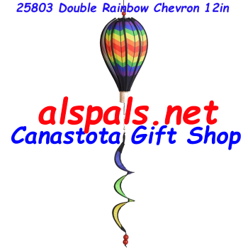 # 25803 : Double Rainbow Chevron  Hot Air Balloon upc# 630104258030 12 inch diameter 20 inch Twister Tail