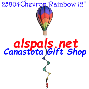 25804 Chevron Rainbow  Hot Air Balloon upc# 630104258047 12 inch diameter 20 inch Twister Tail