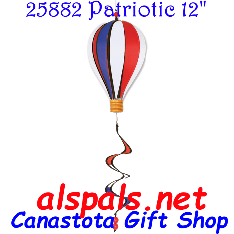 # 25882 : Patriotic  Hot Air Balloon upc# 63010425882 12 inch diameter 20inch Twister Tail