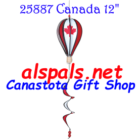 # 25887 : Canada  Hot Air Balloon upc# 63010425870 12 inch diameter 20inch Twister Tail
