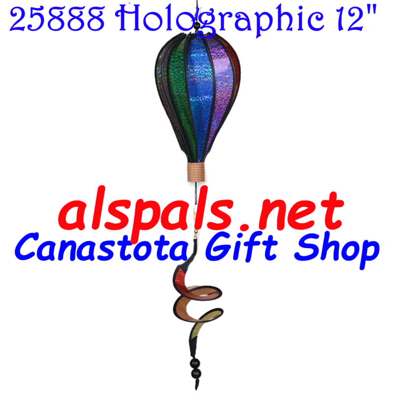 # 25888 Holographic  Hot Air Balloon upc# 630104258887 12 inch diameter 20 inch Twister Tail ​