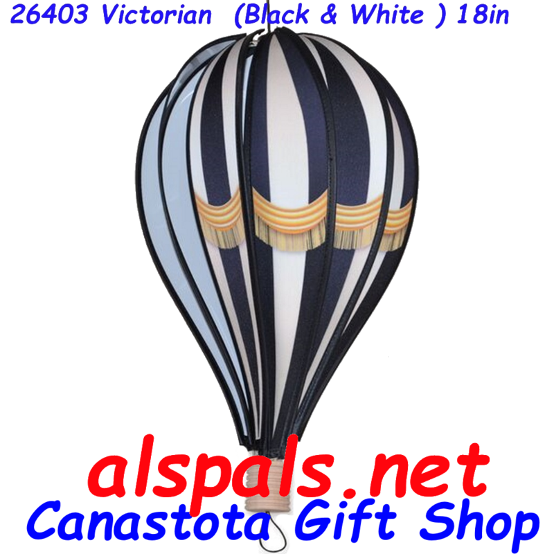 # 26403 : Victorian (Black & White)  Hot Air Balloon upc# 630104264031 18 inch diameter